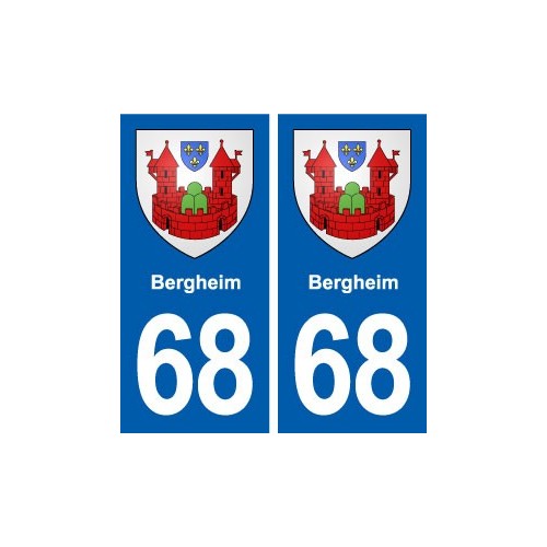 68 Bergheim blason autocollant plaque stickers ville