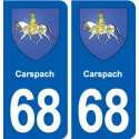 68 Carspach blason autocollant plaque stickers ville