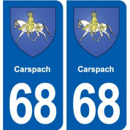 68 Carspach blason autocollant plaque stickers ville