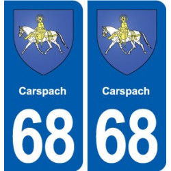 68 Carspach blason autocollant plaque stickers ville