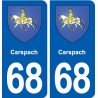 68 Carspach blason autocollant plaque stickers ville