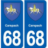 68 Carspach blason autocollant plaque stickers ville