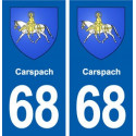 68 Carspach blason autocollant plaque stickers ville