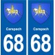 68 Carspach blason autocollant plaque stickers ville