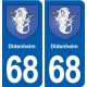 68 Didenheim blason autocollant plaque stickers ville