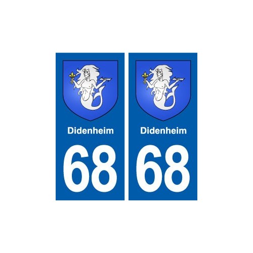 68 Didenheim blason autocollant plaque stickers ville