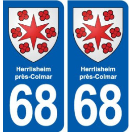 68 Herrlisheim-près-Colmar blason autocollant plaque stickers ville