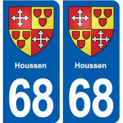 68 Houssen blason autocollant plaque stickers ville
