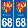 68 Houssen blason autocollant plaque stickers ville