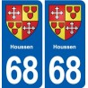 68 Houssen blason autocollant plaque stickers ville
