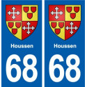 68 Houssen blason autocollant plaque stickers ville