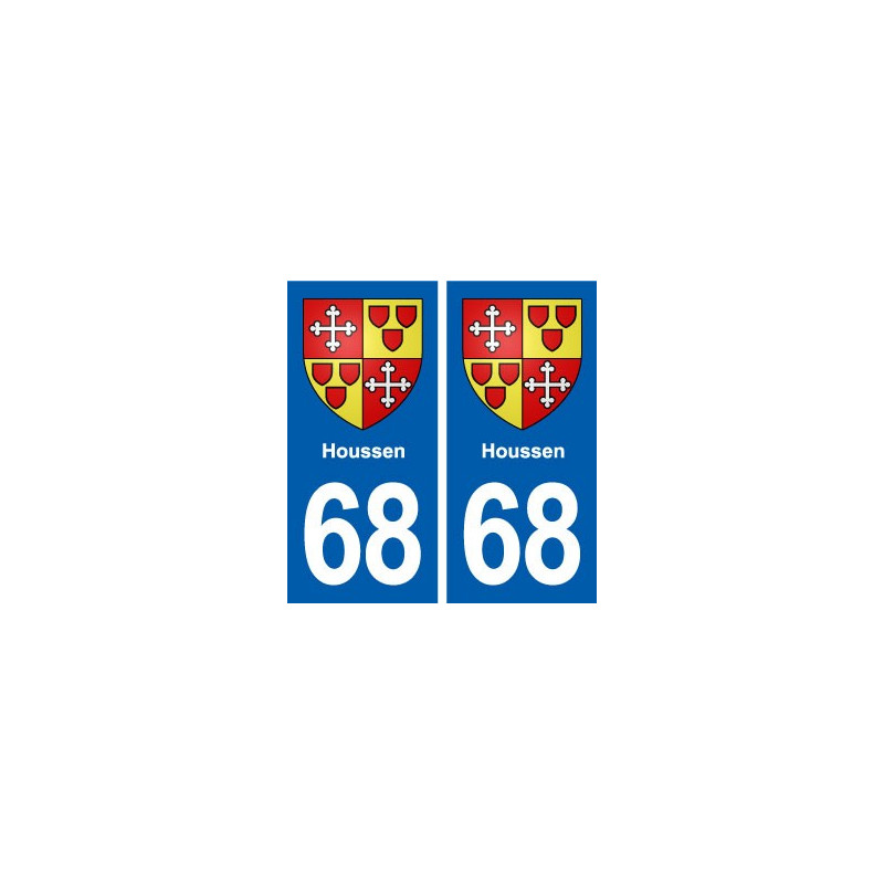 68 Houssen blason autocollant plaque stickers ville