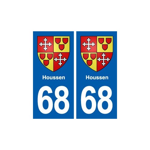68 Houssen blason autocollant plaque stickers ville