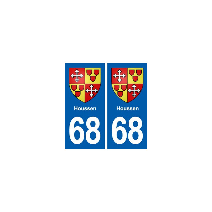 68 Houssen blason autocollant plaque stickers ville