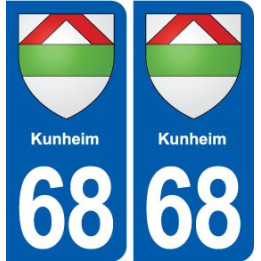 68 Kunheim blason autocollant plaque stickers ville