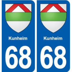 68 Kunheim blason autocollant plaque stickers ville