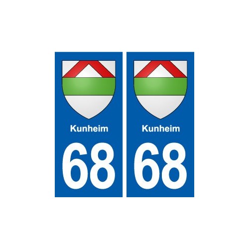 68 Kunheim blason autocollant plaque stickers ville