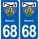 68 Moosch blason autocollant plaque stickers ville