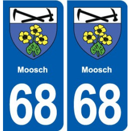 68 Moosch blason autocollant plaque stickers ville