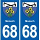 68 Moosch blason autocollant plaque stickers ville