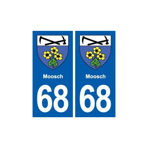 68 Moosch blason autocollant plaque stickers ville