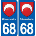 68 Ottmarsheim blason autocollant plaque stickers ville