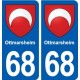 68 Ottmarsheim blason autocollant plaque stickers ville