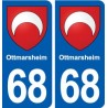68 Ottmarsheim blason autocollant plaque stickers ville