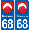 68 Ottmarsheim blason autocollant plaque stickers ville