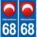 68 Ottmarsheim blason autocollant plaque stickers ville