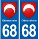 68 Ottmarsheim blason autocollant plaque stickers ville