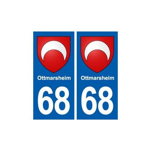 68 Ottmarsheim blason autocollant plaque stickers ville