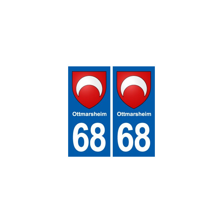 68 Ottmarsheim blason autocollant plaque stickers ville