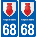 68 Réguisheim blason autocollant plaque stickers ville