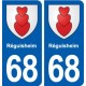 68 Réguisheim blason autocollant plaque stickers ville