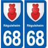 68 Réguisheim blason autocollant plaque stickers ville