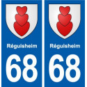 68 Réguisheim blason autocollant plaque stickers ville