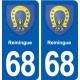 68 Reiningue blason autocollant plaque stickers ville
