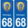 68 Reiningue blason autocollant plaque stickers ville