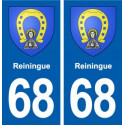 68 Reiningue blason autocollant plaque stickers ville