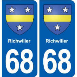 68 Richwiller blason autocollant plaque stickers ville