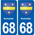 68 Richwiller blason autocollant plaque stickers ville