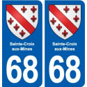 68 Sainte-Croix-aux-Mines blason autocollant plaque stickers ville