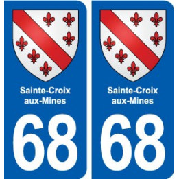 68 Sainte-Croix-aux-Mines blason autocollant plaque stickers ville