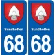 68 Sundhoffen blason autocollant plaque stickers ville