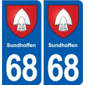 68 Sundhoffen blason autocollant plaque stickers ville