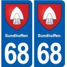 68 Sundhoffen blason autocollant plaque stickers ville