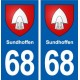 68 Sundhoffen blason autocollant plaque stickers ville