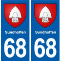 68 Sundhoffen blason autocollant plaque stickers ville