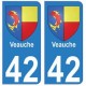 42 Veauche autocollant plaque blason armoiries stickers département